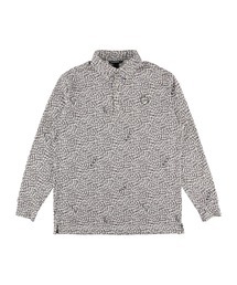 MENS グラフティーロゴプリント 長袖ポロシャツ