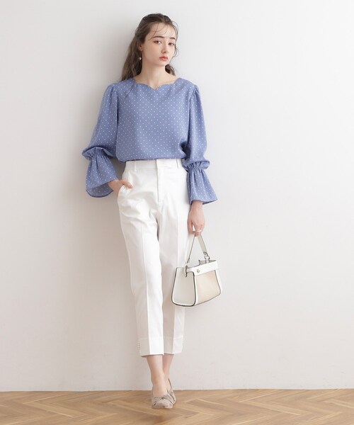 couture brooch（クチュールブローチ）の「◆パール調ポイントサテストパンツ（その他パンツ・レディース・ブラック系7/ダークオリーブ/オフホワイト/ブラック・40/34/36/42/38）」の15枚目の写真