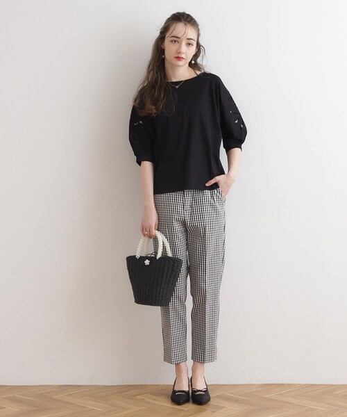 couture brooch（クチュールブローチ）の「◆パール調ポイントサテストパンツ（その他パンツ・レディース・ブラック系7/ダークオリーブ/オフホワイト/ブラック・40/34/36/42/38）」の14枚目の写真