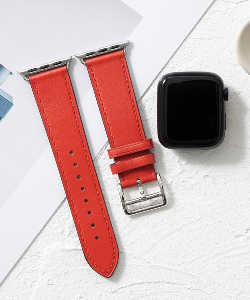 emonique(エモニーク)の「本革レザー Apple Watch バンド スマートウォッチバンド【38/40/41/42/44/45/49mm対応】(デジタル腕時計・メンズ・バーガンディー/ダークブルー/マジェンタ/ブルー/オレンジ/イエロー/ピンク/レッド/グレー/ブラウン/パープル/ダークグリーン/ブラック/ライトブルー/ライトグレー/ホワイト・42/38)」の13枚目の写真
