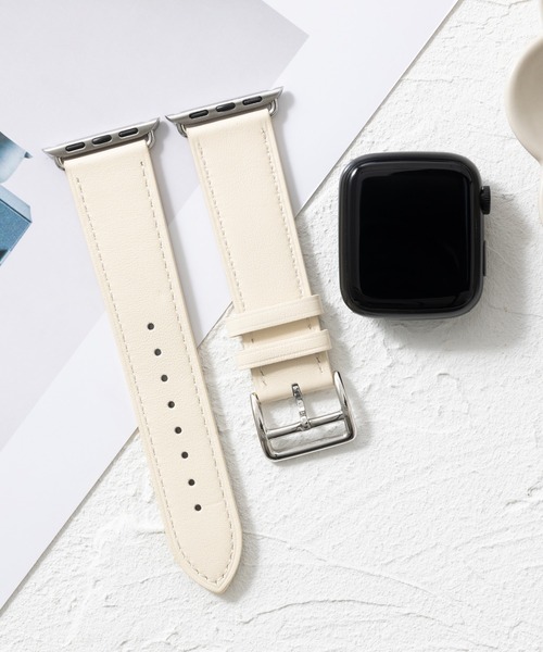 emonique(エモニーク)の「本革レザー Apple Watch バンド スマートウォッチバンド【38/40/41/42/44/45/49mm対応】(デジタル腕時計・メンズ・バーガンディー/ダークブルー/マジェンタ/ブルー/オレンジ/イエロー/ピンク/レッド/グレー/ブラウン/パープル/ダークグリーン/ブラック/ライトブルー/ライトグレー/ホワイト・42/38)」の2枚目の写真