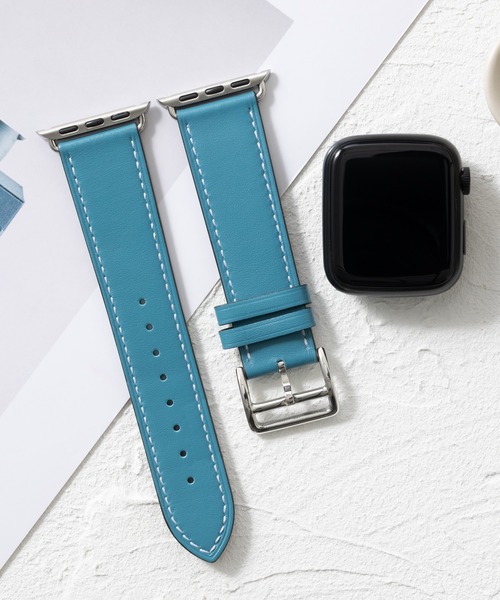 emonique(エモニーク)の「本革レザー Apple Watch バンド スマートウォッチバンド【38/40/41/42/44/45/49mm対応】(デジタル腕時計・メンズ・バーガンディー/ダークブルー/マジェンタ/ブルー/オレンジ/イエロー/ピンク/レッド/グレー/ブラウン/パープル/ダークグリーン/ブラック/ライトブルー/ライトグレー/ホワイト・42/38)」の8枚目の写真