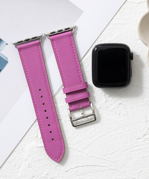 emonique(エモニーク)の「本革レザー Apple Watch バンド スマートウォッチバンド【38/40/41/42/44/45/49mm対応】(デジタル腕時計・メンズ・バーガンディー/ダークブルー/マジェンタ/ブルー/オレンジ/イエロー/ピンク/レッド/グレー/ブラウン/パープル/ダークグリーン/ブラック/ライトブルー/ライトグレー/ホワイト・42/38)」の14枚目の写真