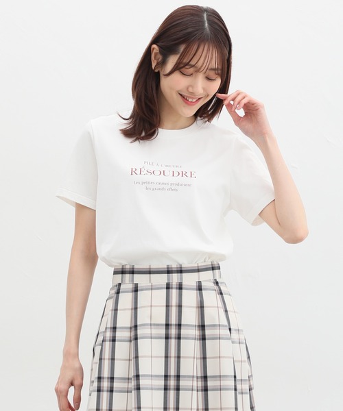 Honeys（ハニーズ）の「ロゴプリントＴシャツ（Tシャツ/カットソー・レディース・グリーン/ホワイト/ネイビー/ホワイト×レッド/ブラック・LL/L/M/S）」の2枚目の写真