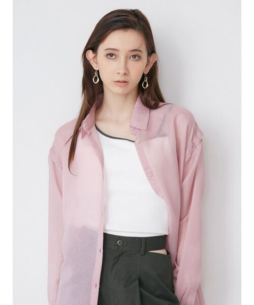 MURUA(ムルーア)の「バイカラーストラップテレコキャミソール(Tシャツ/カットソー・レディース・ホワイト/ブラック・FREE)」の5枚目の写真