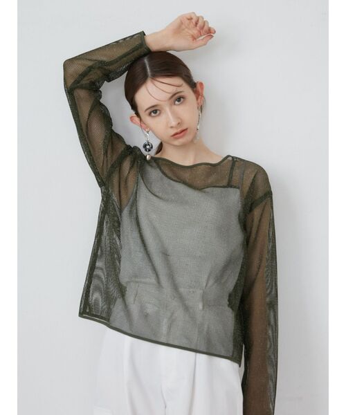 MURUA(ムルーア)の「バイカラーストラップテレコキャミソール(Tシャツ/カットソー・レディース・ホワイト/ブラック・FREE)」の7枚目の写真