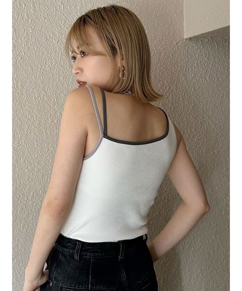 MURUA(ムルーア)の「バイカラーストラップテレコキャミソール(Tシャツ/カットソー・レディース・ホワイト/ブラック・FREE)」の16枚目の写真