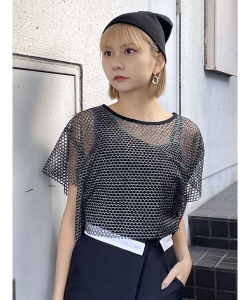 MURUA(ムルーア)の「バイカラーストラップテレコキャミソール(Tシャツ/カットソー・レディース・ホワイト/ブラック・FREE)」の18枚目の写真