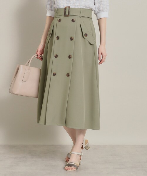 ITS'DEMO（イッツデモ）の「◆【ウエストゴム／きれいめにも使える】トレンチ風スカート（スカート・レディース・ネイビー/ベージュ/オリーブ・00）」の4枚目の写真