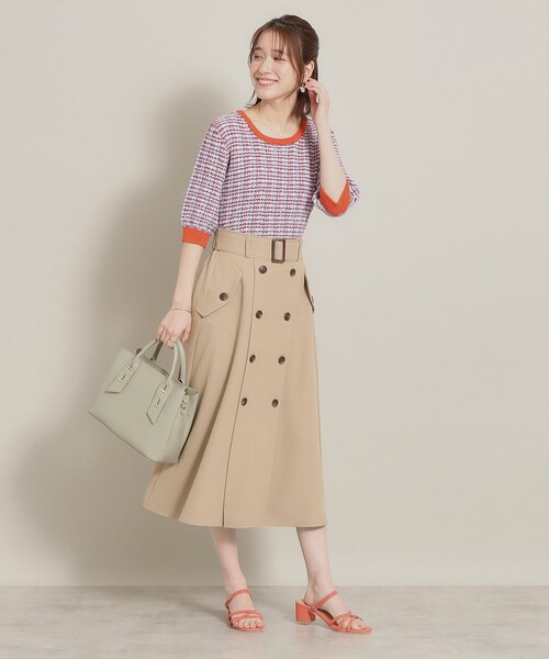 ITS'DEMO（イッツデモ）の「◆【ウエストゴム／きれいめにも使える】トレンチ風スカート（スカート・レディース・ネイビー/ベージュ/オリーブ・00）」の9枚目の写真