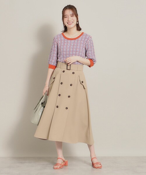 ITS'DEMO（イッツデモ）の「◆【ウエストゴム／きれいめにも使える】トレンチ風スカート（スカート・レディース・ネイビー/ベージュ/オリーブ・00）」の10枚目の写真