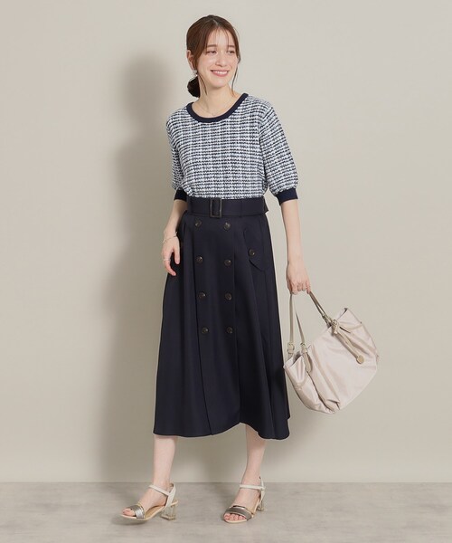 ITS'DEMO（イッツデモ）の「◆【ウエストゴム／きれいめにも使える】トレンチ風スカート（スカート・レディース・ネイビー/ベージュ/オリーブ・00）」の13枚目の写真