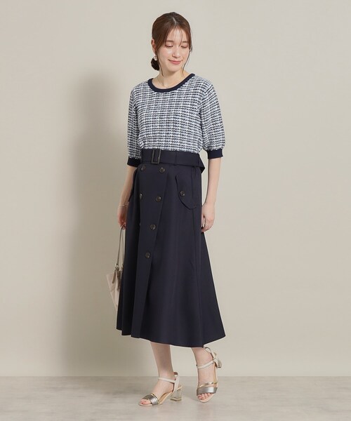 ITS'DEMO（イッツデモ）の「◆【ウエストゴム／きれいめにも使える】トレンチ風スカート（スカート・レディース・ネイビー/ベージュ/オリーブ・00）」の14枚目の写真