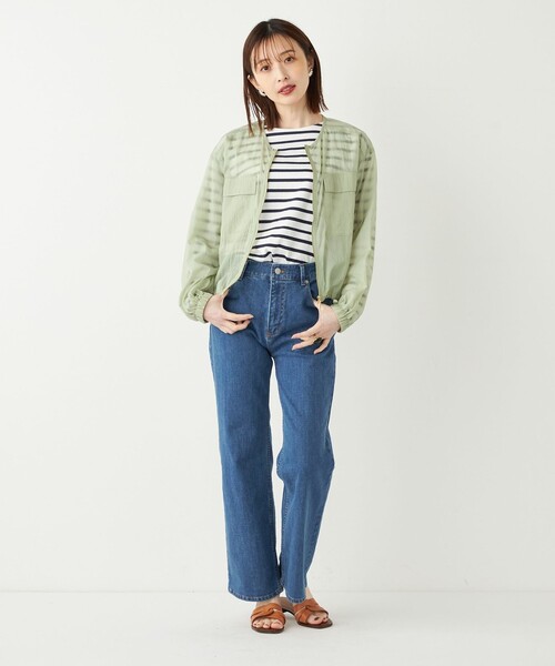 SHIPS Colors(シップス カラーズ)の「SHIPS Colors:〈手洗い可能〉ライト タフタ シアー ジップ ブルゾン◇(ブルゾン・レディース・ナチュラル/ブラック/ライトグリーン・ONE SIZE)」の17枚目の写真