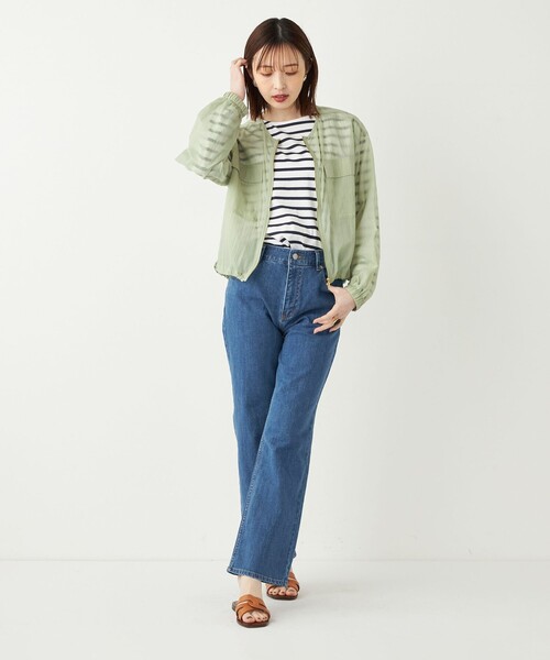 SHIPS Colors(シップス カラーズ)の「SHIPS Colors:〈手洗い可能〉ライト タフタ シアー ジップ ブルゾン◇(ブルゾン・レディース・ナチュラル/ブラック/ライトグリーン・ONE SIZE)」の14枚目の写真