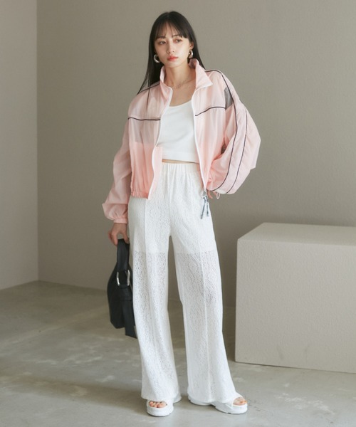 VIS（ビス）の「パイピングダブルジップシアートラックブルゾン（ブルゾン・レディース・ピンク/ホワイト系その他・FREE）」の8枚目の写真