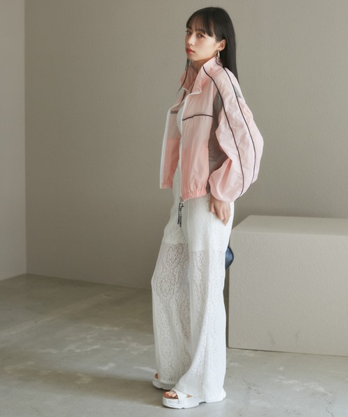 VIS（ビス）の「パイピングダブルジップシアートラックブルゾン（ブルゾン・レディース・ピンク/ホワイト系その他・FREE）」の10枚目の写真