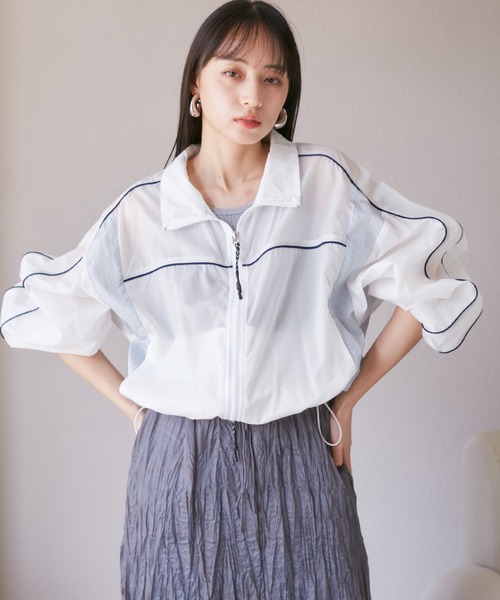 VIS（ビス）の「パイピングダブルジップシアートラックブルゾン（ブルゾン・レディース・ピンク/ホワイト系その他・FREE）」の13枚目の写真