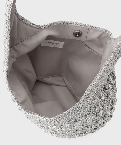 OPAQUE.CLIP（オペークドットクリップ）の「◆カギ針ラメワンショルダーバッグ（トートバッグ・レディース・ブラック/シルバー・00）」の9枚目の写真