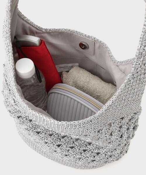 OPAQUE.CLIP（オペークドットクリップ）の「◆カギ針ラメワンショルダーバッグ（トートバッグ・レディース・ブラック/シルバー・00）」の11枚目の写真