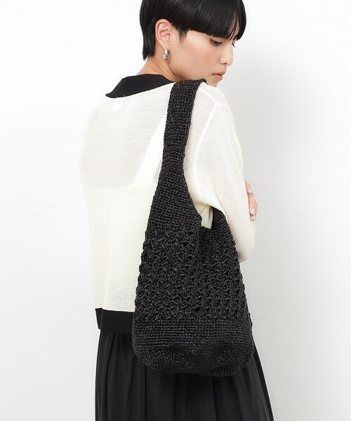 OPAQUE.CLIP（オペークドットクリップ）の「◆カギ針ラメワンショルダーバッグ（トートバッグ・レディース・ブラック/シルバー・00）」の12枚目の写真