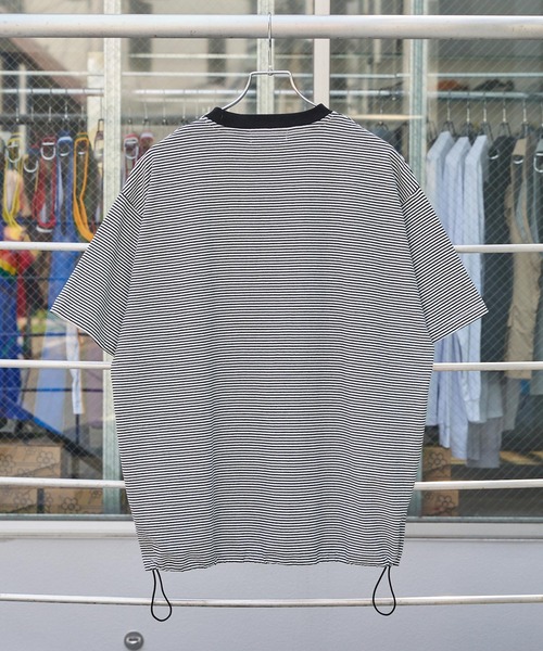 ドローコード オーバーサイズボーダー半袖リンガーTシャツ MONO