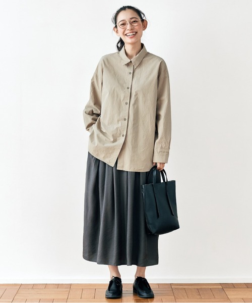 and myera(アンド マイラ)の「and myera そよぐスカート(スカート・レディース・カーキ/チャコール/シルバーグレー・X-LARGE/LARGE/MEDIUM/SMALL)」の9枚目の写真