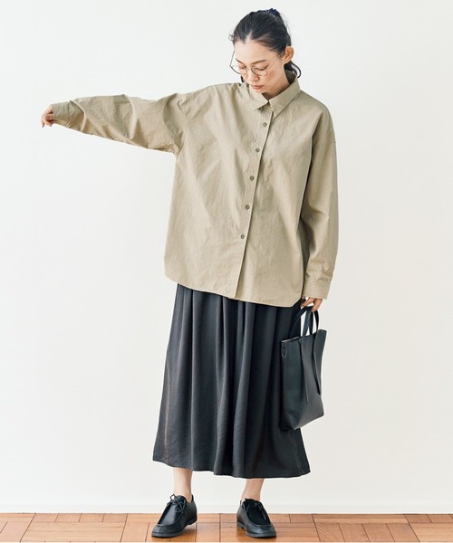 and myera(アンド マイラ)の「and myera そよぐスカート(スカート・レディース・カーキ/チャコール/シルバーグレー・X-LARGE/LARGE/MEDIUM/SMALL)」の11枚目の写真