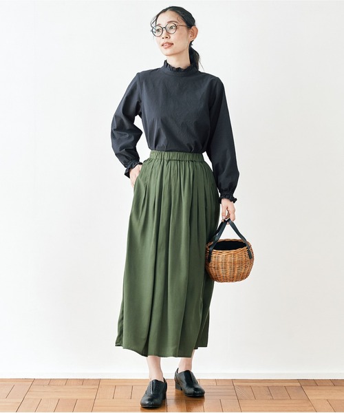 and myera(アンド マイラ)の「and myera そよぐスカート(スカート・レディース・カーキ/チャコール/シルバーグレー・X-LARGE/LARGE/MEDIUM/SMALL)」の19枚目の写真