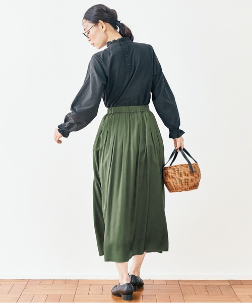 and myera(アンド マイラ)の「and myera そよぐスカート(スカート・レディース・カーキ/チャコール/シルバーグレー・X-LARGE/LARGE/MEDIUM/SMALL)」の22枚目の写真