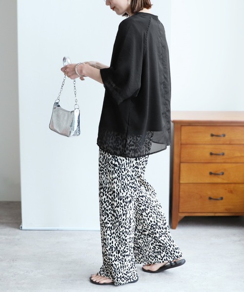 reca(レカ)の「オーガンジー重ねラグラントップス(その他トップス・レディース・アイボリー/ブラック/ブルーグレー/ベージュ系その他/ミント/ブラウン・FREE)」の7枚目の写真