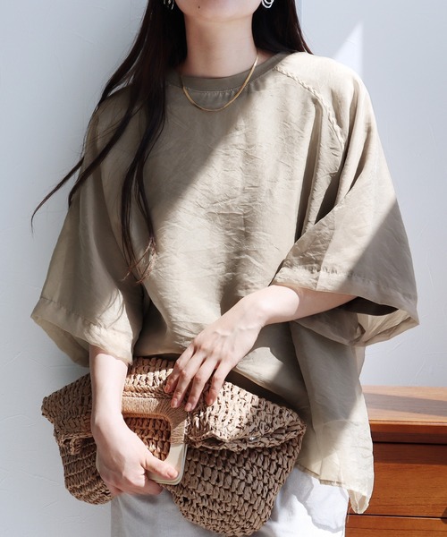 セール】オーガンジー重ねラグラントップス（その他トップス）｜reca