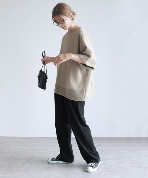 reca(レカ)の「オーガンジー重ねラグラントップス(その他トップス・レディース・アイボリー/ブラック/ブルーグレー/ベージュ系その他/ミント/ブラウン・FREE)」の22枚目の写真