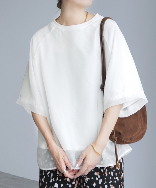 reca(レカ)の「オーガンジー重ねラグラントップス(その他トップス・レディース・アイボリー/ブラック/ブルーグレー/ベージュ系その他/ミント/ブラウン・FREE)」の16枚目の写真