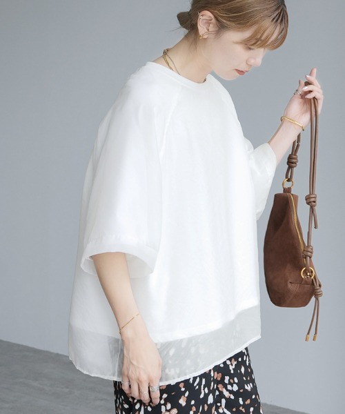 reca(レカ)の「オーガンジー重ねラグラントップス(その他トップス・レディース・アイボリー/ブラック/ブルーグレー/ベージュ系その他/ミント/ブラウン・FREE)」の19枚目の写真