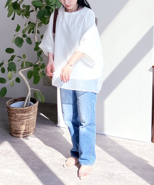 reca(レカ)の「オーガンジー重ねラグラントップス(その他トップス・レディース・アイボリー/ブラック/ブルーグレー/ベージュ系その他/ミント/ブラウン・FREE)」の15枚目の写真