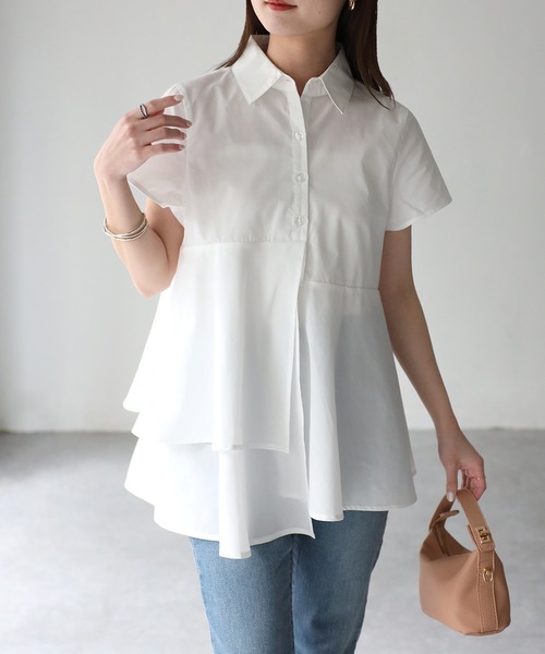 ブラウス シャツ アシンメトリー フリルブラウス レディース asymmetrical frill blouse / アシンメトリーフリルブラウス