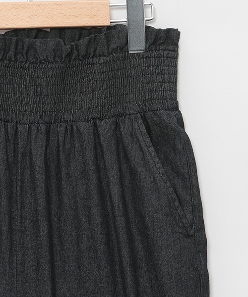 petit main LIEN（プティマインリアン）の「【LADIES】デニムワイドパンツ（デニムパンツ・レディース・ブラック/オフホワイト/ブルー・FREE）」の7枚目の写真