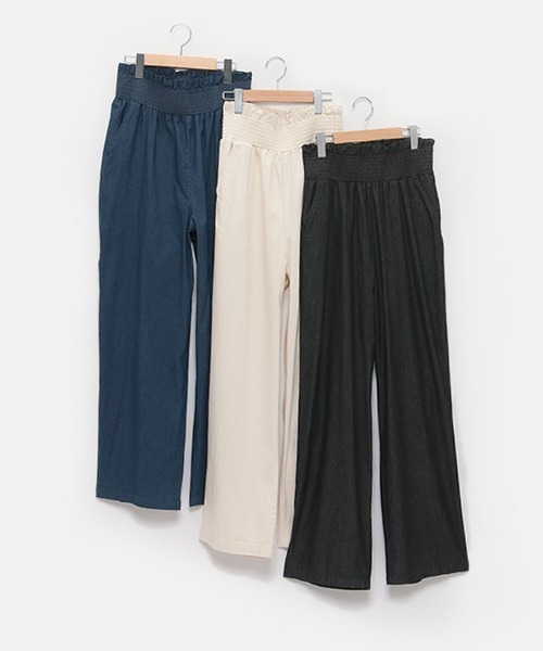 petit main LIEN（プティマインリアン）の「【LADIES】デニムワイドパンツ（デニムパンツ・レディース・ブラック/オフホワイト/ブルー・FREE）」の10枚目の写真