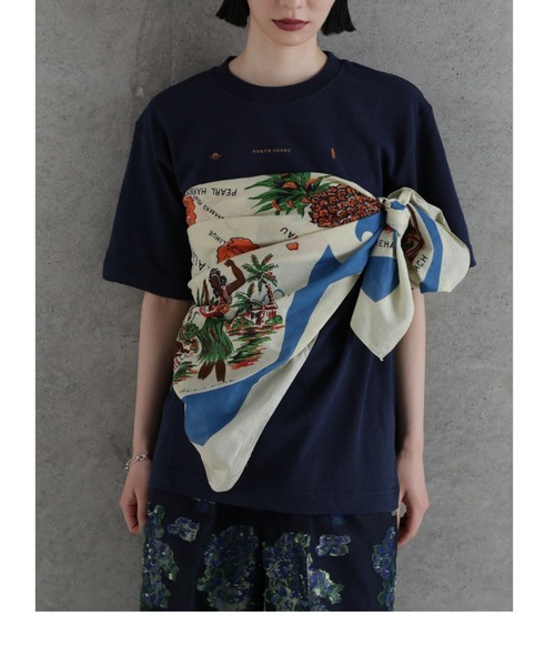 ROSE BUD（ローズバッド）の「(BINIDO)コットンボイルスカーフ（バンダナ/スカーフ・レディース・ブルー/ベージュ・FREE）」の2枚目の写真