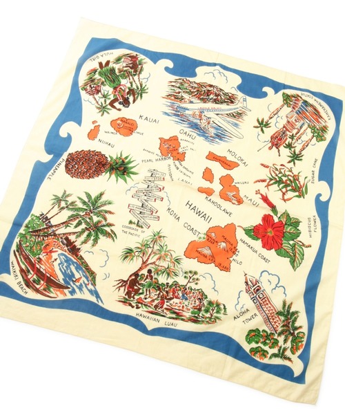 ROSE BUD（ローズバッド）の「(BINIDO)コットンボイルスカーフ（バンダナ/スカーフ・レディース・ブルー/ベージュ・FREE）」の6枚目の写真