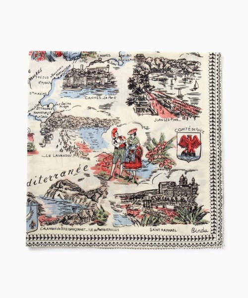 ROSE BUD（ローズバッド）の「(BINIDO)コットンボイルスカーフ（バンダナ/スカーフ・レディース・ブルー/ベージュ・FREE）」の9枚目の写真