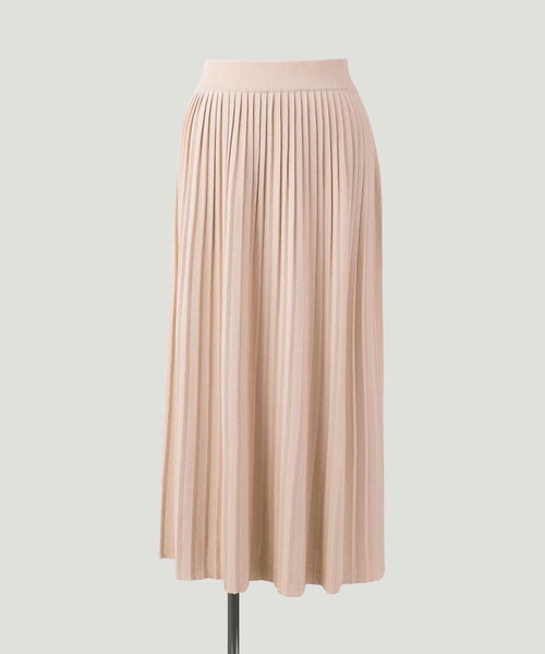 HUIT bouquet(ユイット)の「プリーツ サマーニット スカート HUIT(スカート・レディース・ベージュ/ピンク/ライトグレー/ブラック・M/S)」の4枚目の写真