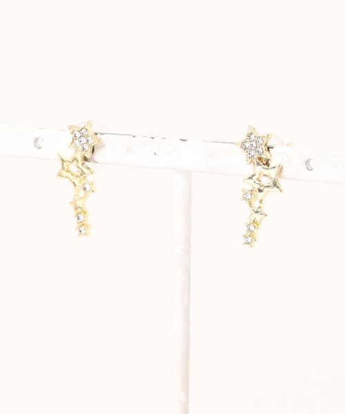 TIMELESS&THREE(タイムレスアンドスリー)の「スター&ビジューラインピアス(ピアス(両耳用)・レディース・シルバー/ゴールド/ピンクゴールド・FREE)」の7枚目の写真