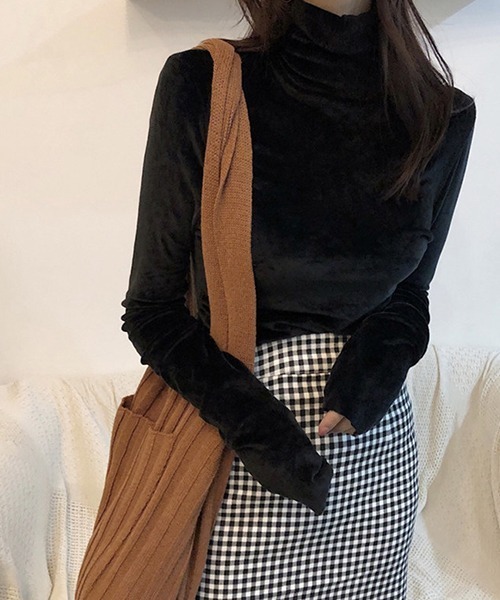 c.u.l（シーユーエル）の「やわらか タートルネックトップス culw698（Tシャツ/カットソー・レディース・グレー/ブラック/ピンク・M/L）」の4枚目の写真