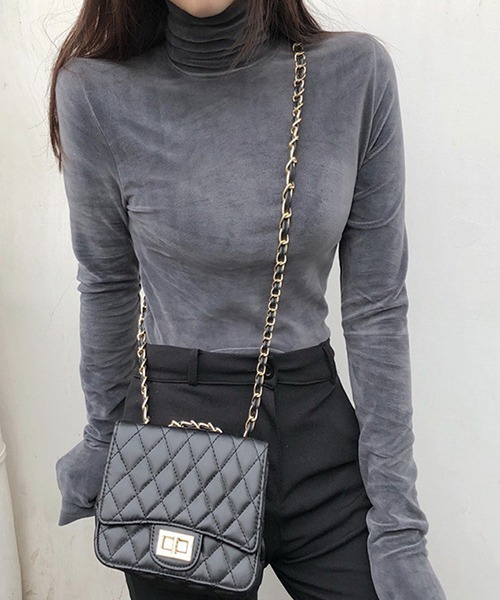 c.u.l（シーユーエル）の「やわらか タートルネックトップス culw698（Tシャツ/カットソー・レディース・グレー/ブラック/ピンク・M/L）」の9枚目の写真