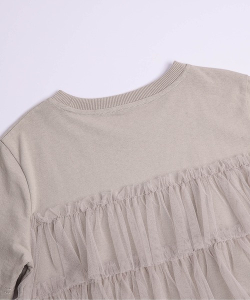SUGAR BISKET(シュガービスケット)の「チュールティアードドッキングTシャツ(Tシャツ/カットソー・レディース・グレー/ベージュ/ブラック/ホワイト・フリー)」の9枚目の写真