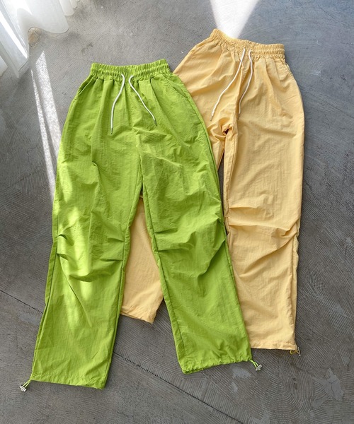 Teem Store（チームストア）の「カラフル ドロスト ナイロン タックパンツ（その他パンツ・レディース・ブラック/ブルー/グリーン/イエロー・S/M/L）」の13枚目の写真