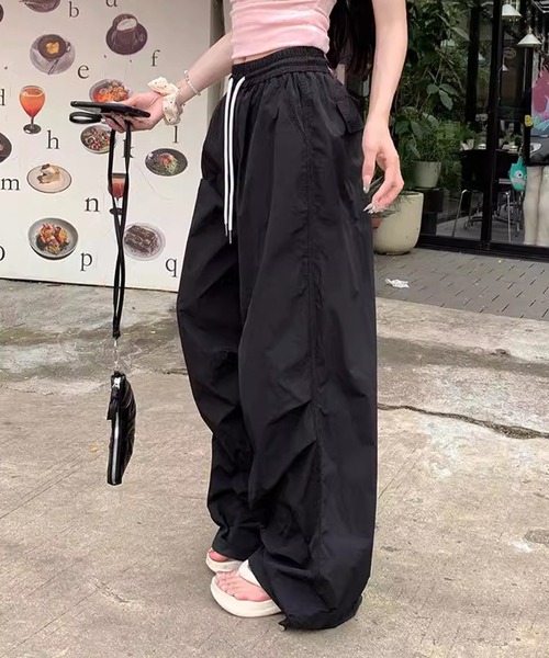 Teem Store（チームストア）の「カラフル ドロスト ナイロン タックパンツ（その他パンツ・レディース・ブラック/ブルー/グリーン/イエロー・S/M/L）」の22枚目の写真