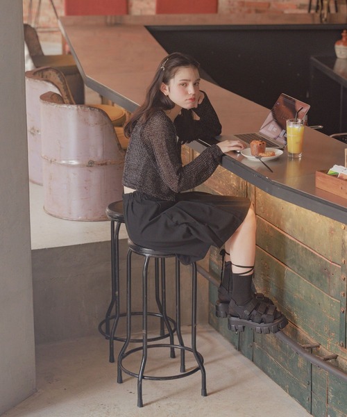 GLOBAL WORK（グローバルワーク）の「プリーツキュロット/AND YUA ANY/115767（その他パンツ・キッズ・ブラック/チャコール・150cm/160cm）」の13枚目の写真